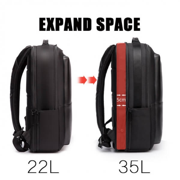 Mens Large Space Expandable Travel Business School Laptop Backpack - Image 5
