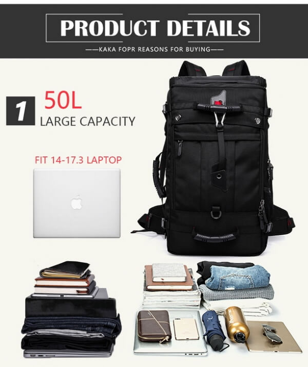 KAKA 50L/40L Multi-functional Waterproof Travel Backpack Men/Women - Image 10