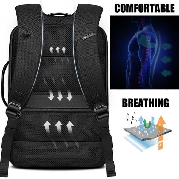 New Men Anti-theft Waterproof Laptop Daily Work School Backpack - Image 6
