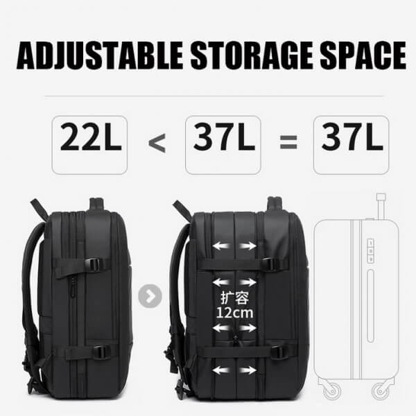 37-45L Expandable Business Anti-Theft Travel Backpack FAA Flight Approved - Image 3