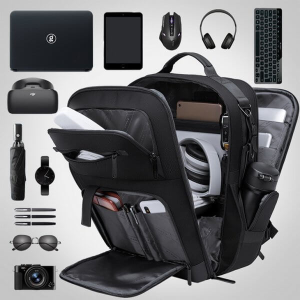BANGE High Capacity Business Waterproof Travel Office Men's Backpack - Image 4