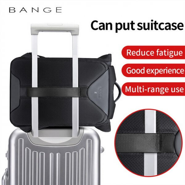 BANGE High Capacity Business Waterproof Travel Office Men's Backpack - Image 7