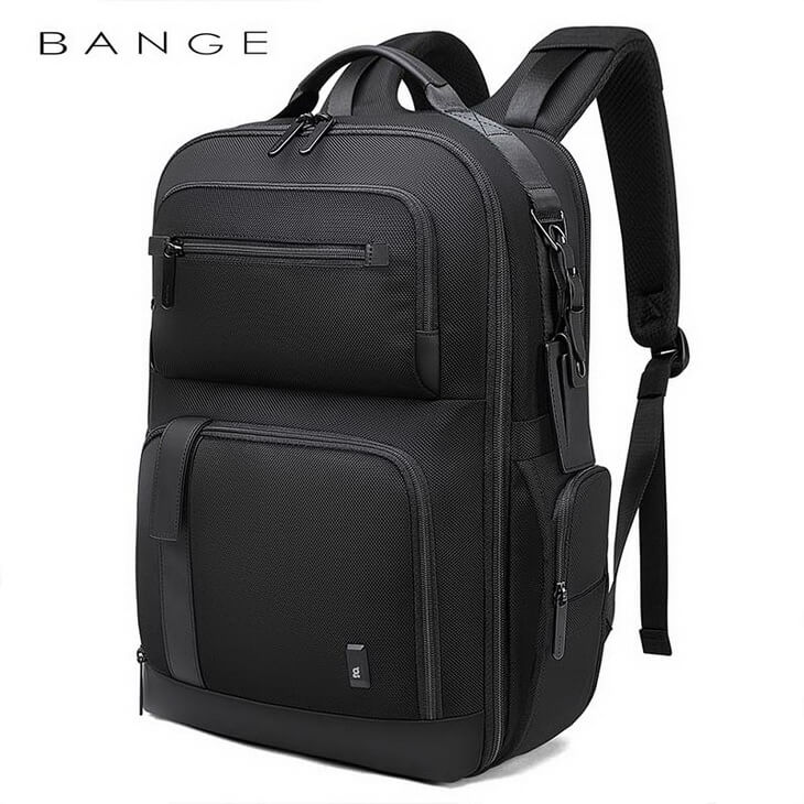 BANGE High Capacity Business Waterproof Travel Office Men's Backpack