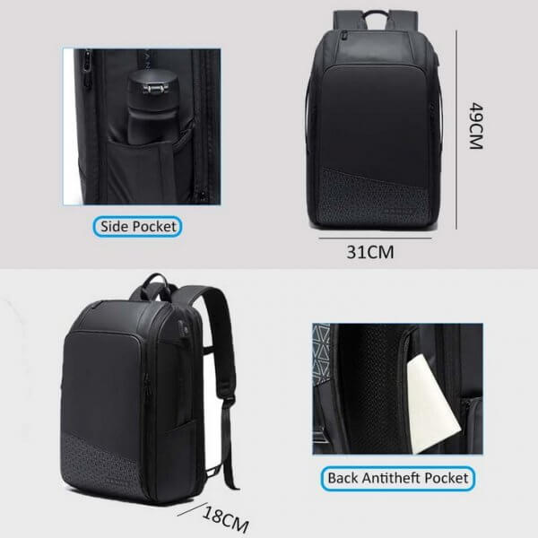 Expandable Laptop Multi-functional Business USB Computer Backpack - Image 6