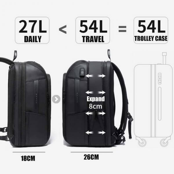 Expandable Laptop Multi-functional Business USB Computer Backpack - Image 7