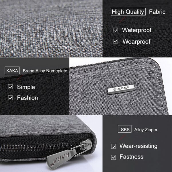 KAKA Men's Long Purse Clutch Money Clip Coins Pocket Phone Wallet - Image 6