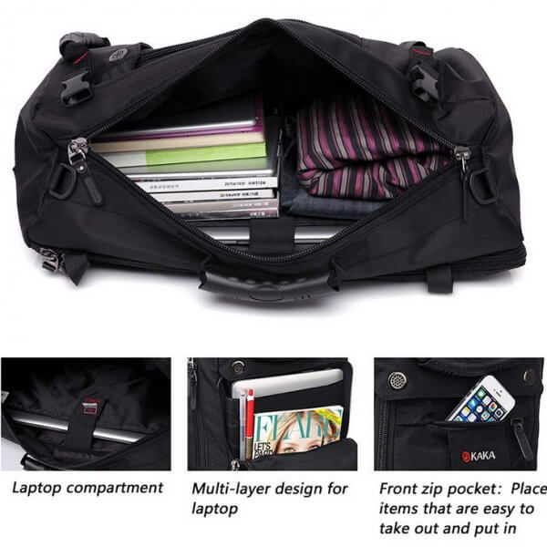 KAKA Travel Large Capacity Polyester 40L Waterproof Luggage Backpack - Image 5