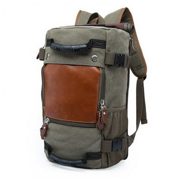 KAKA Vintage Large Capacity Canvas Outdoor Travel Luggage Backpack - Image 2