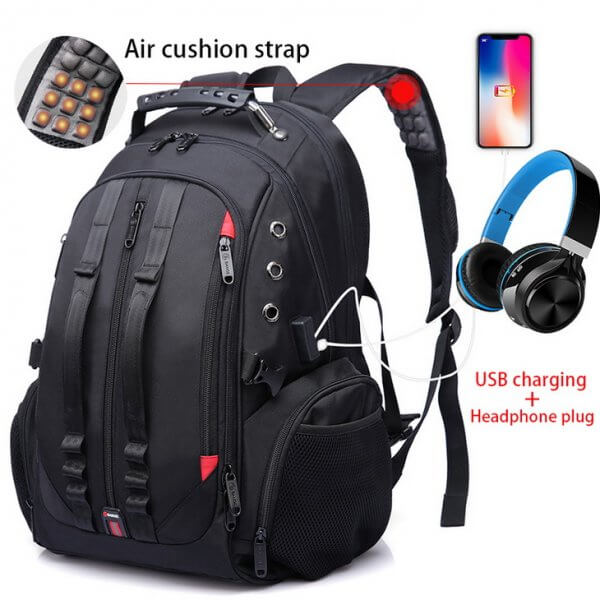 Male 45L Travel 15.6" Laptop USB Anti-theft Teens Schoolbag Backpack - Image 2