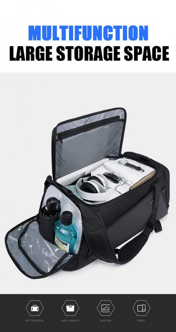 BANGE Multi-function Large Capacity Men Waterproof Travel Duffel Bag - Image 6