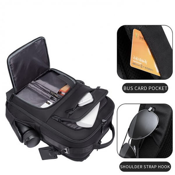 BANGE High Capacity Business Waterproof Travel Office Men's Backpack - Image 5