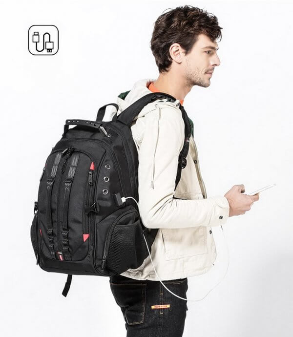 Male 45L Travel 15.6" Laptop USB Anti-theft Teens Schoolbag Backpack - Image 8