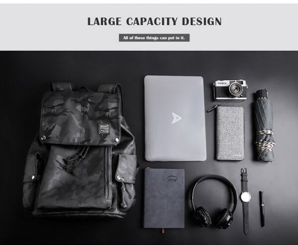 KAKA Men Camouflage 15.6" Laptop Nylon Waterproof Backpack - Image 4