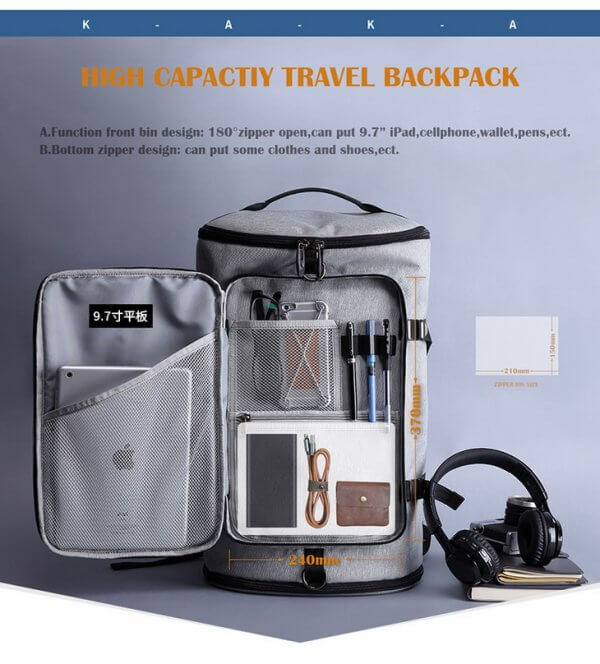 KAKA 40L 15.6" Laptop Shoes Travel Sports Fitness Backpack For Man - Image 8