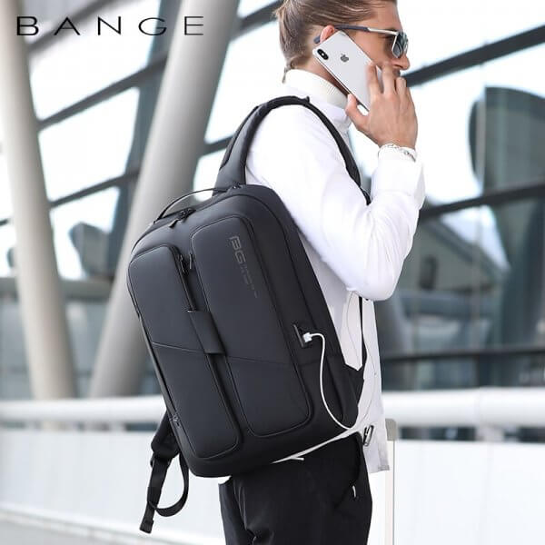 BANGE 2021 New Men Anti Theft Waterproof Laptop Backpack Daily Work Bag