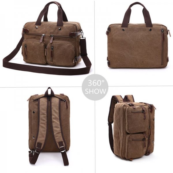 Men's Canvas vintage Casual Briefcase man Business Shoulder Messenger Bag Laptop Handbag male Messenger Crossbody Bags - Image 2