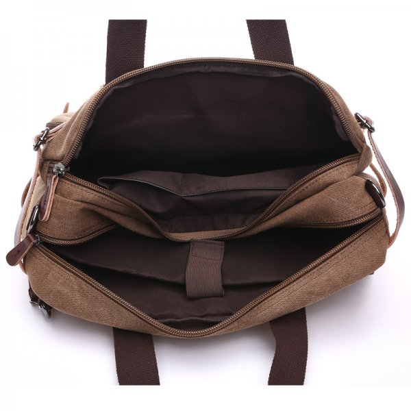 Men's Canvas vintage Casual Briefcase man Business Shoulder Messenger Bag Laptop Handbag male Messenger Crossbody Bags - Image 3