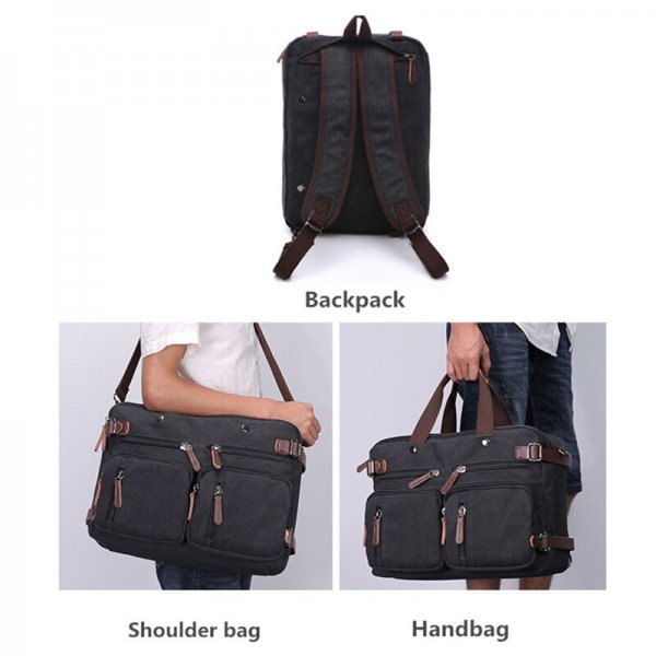 Men's Canvas vintage Casual Briefcase man Business Shoulder Messenger Bag Laptop Handbag male Messenger Crossbody Bags - Image 4