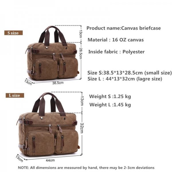 Men's Canvas vintage Casual Briefcase man Business Shoulder Messenger Bag Laptop Handbag male Messenger Crossbody Bags - Image 5