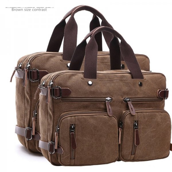 Men's Canvas vintage Casual Briefcase man Business Shoulder Messenger Bag Laptop Handbag male Messenger Crossbody Bags - Image 6