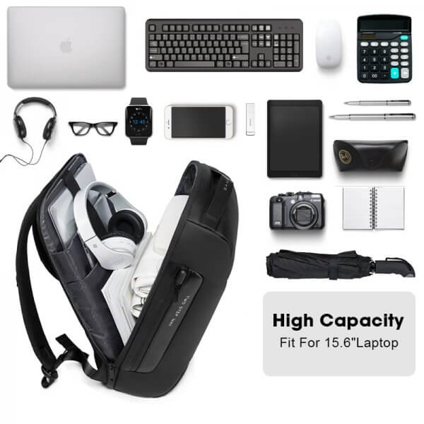Men's Anti Theft Waterproof Laptop Backpack 15.6 Inch Daily Work Business Backpack - Image 3