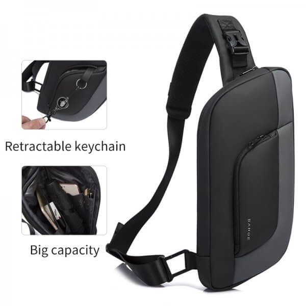 BANGE Waterproof Boys Sling Bag Shoulder Messenger Bags Anti-theft Multifunction Crossbody Bag Korean Style - Image 2