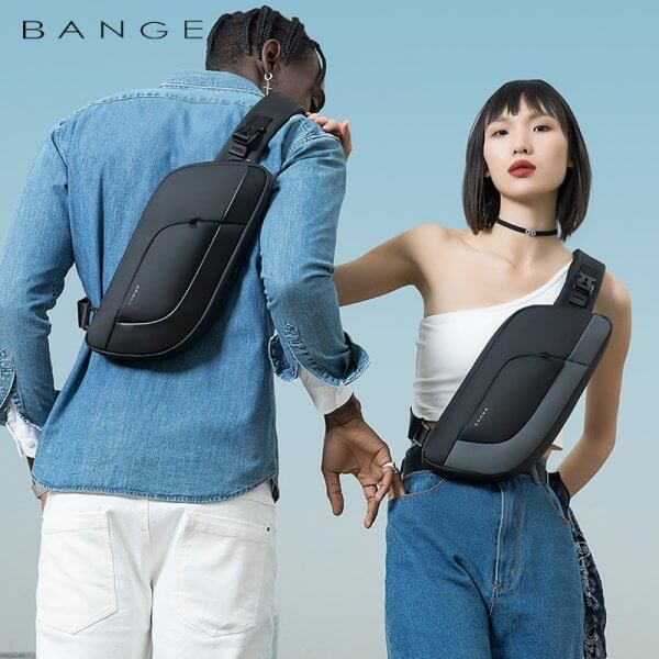 BANGE Waterproof Boys Sling Bag Shoulder Messenger Bags Anti-theft Multifunction Crossbody Bag Korean Style
