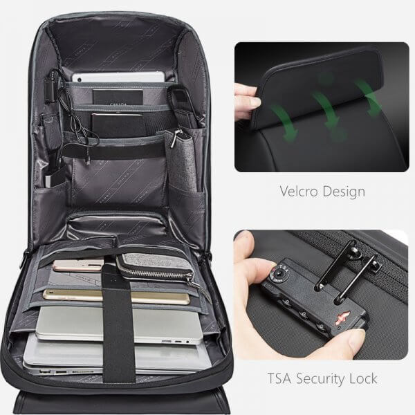 BANGE MultiFunction Laptop Backpacks USB Charging Backpack Men Travel Bag Water Repellent School Bag - Image 4