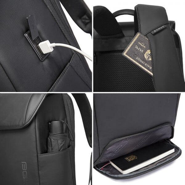 BANGE MultiFunction Laptop Backpacks USB Charging Backpack Men Travel Bag Water Repellent School Bag - Image 6