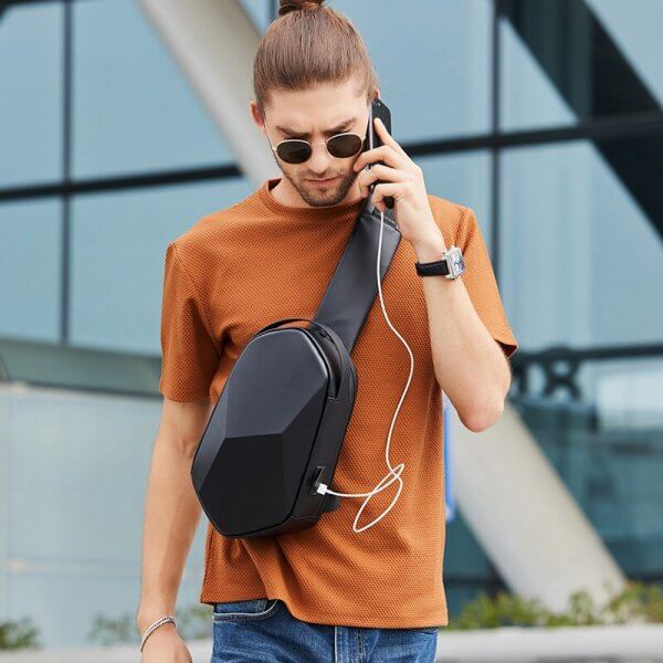 BANGE Anti-theft Multifunction Crossbody Bag Shoulder Messenger Bags Male Waterproof Short Trip Chest Bag Pack for Men