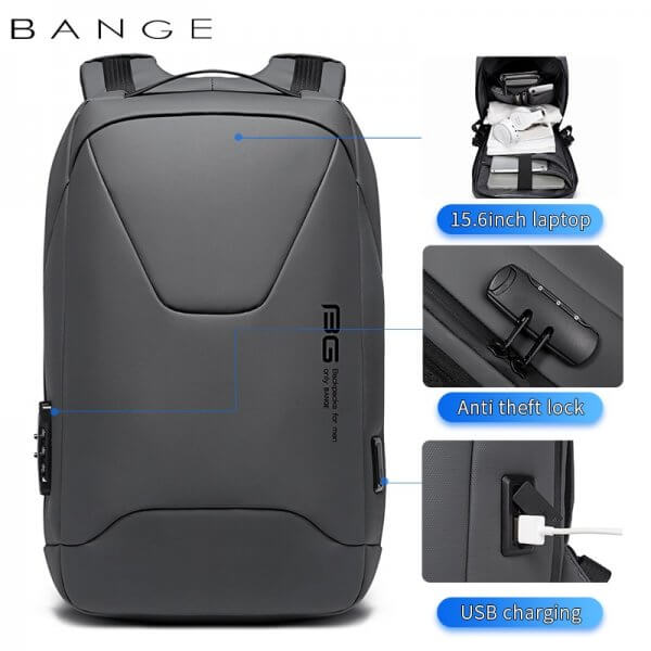BANGE Men Anti Theft Waterproof Laptop Backpack 15.6 Inch Daily Work Business Backpack School back pack mochila for women - Image 4
