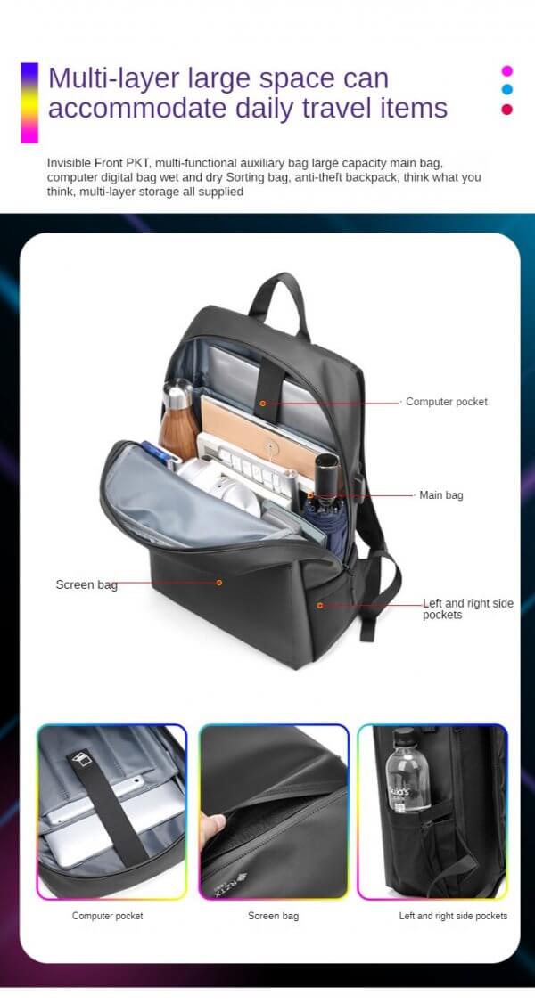 Smart LED Display Backpack Business LED Programmable Screen Advertising Light Pixel Backpack - Image 6