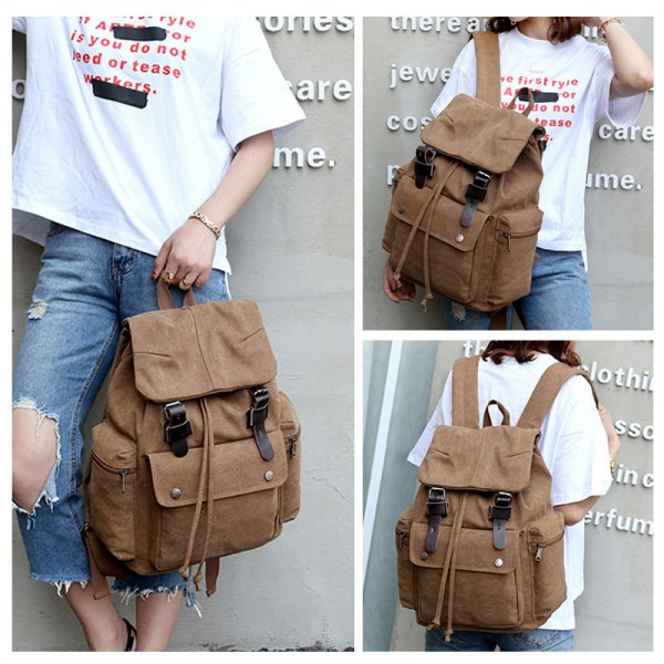 Canvas Laptop Backpack For Men Women School Mochila Anti-Theft Travel Backpacks School Backpack - Image 5
