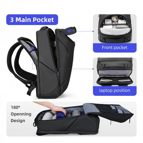 Mark Ryden New Anti-thief Fashion Men Backpack Multifunctional Waterproof 15.6 inch Laptop Bag Man USB Charging Travel Bag - Image 5