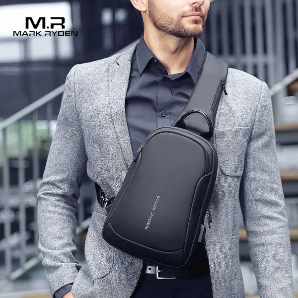 Mark Ryden Multifunction Crossbody Bag Waterproof USB Charging Sling Short Trip Messenger Shoulder Bag - Image 6