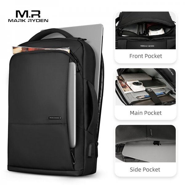 Mark Ryden Daily Work Backpack Large Capacity Teenager Mochila Anti-thief Bag USB Charging 15.6 inch Laptop Waterproof Backpack - Image 4