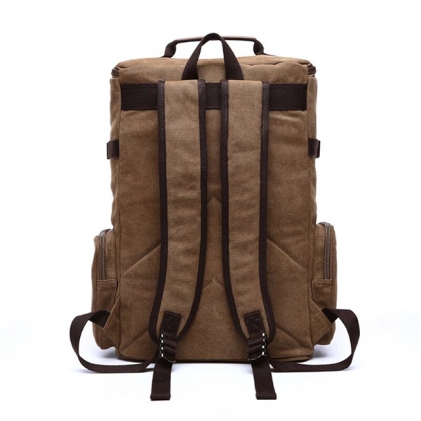 Men's Vintage Canvas Backpack School Bag Men's Travel Bags Large Capacity Laptop Backpack - Image 2