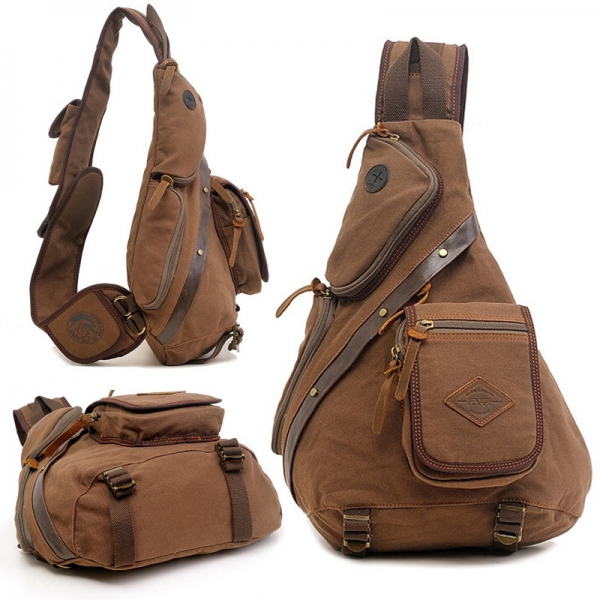 AUGUR Men Chest BackPack Bag Satchel Single Shoulder Bag Fashion Canvas Sling Bag - Image 5