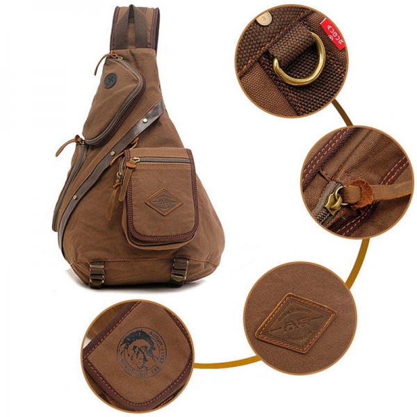 AUGUR Men Chest BackPack Bag Satchel Single Shoulder Bag Fashion Canvas Sling Bag - Image 6