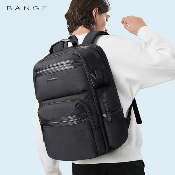 BANGE Mens 15.6 Inch Laptop Business Backpack MultiFunction USB Charging Large Capacity Water and Corrosion Resistance