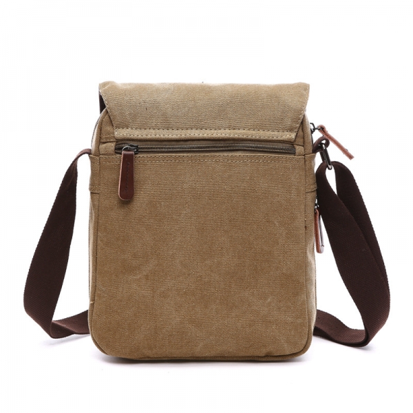 Fashion Canvas Messenger Shoulder Bag Satchel Bag Buckle Casual Crossbody Bag Korean Trend Simple Solid Cross-bag - Image 3