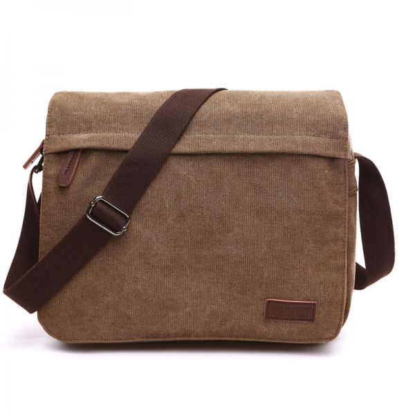 Fashion Canvas Messenger Shoulder Bag Satchel Bag Buckle Casual Crossbody Bag Korean Trend Simple Solid Cross-bag