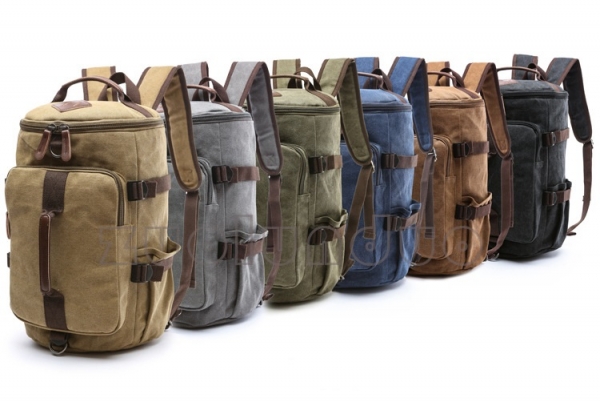 Men's Canvas Luggage Backpack Travel Bag Large Capacity Weekend Duffel Backpack - Image 7