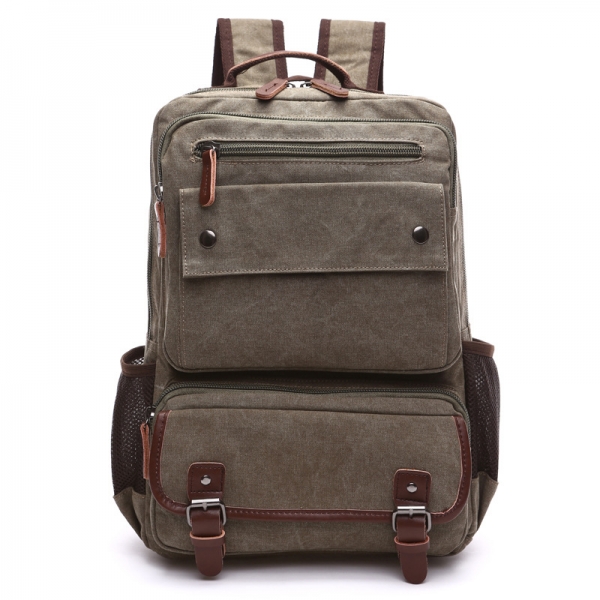 Men's Backpack Vintage Canvas Backpack School Bag Travel Bag Large Capacity Laptop Backpack - Image 2