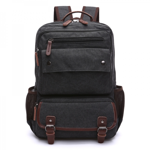 Men's Backpack Vintage Canvas Backpack School Bag Travel Bag Large Capacity Laptop Backpack - Image 4