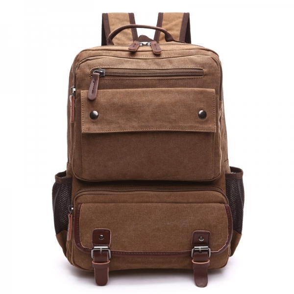 Men's Backpack Vintage Canvas Backpack School Bag Travel Bag Large Capacity Laptop Backpack - Image 5