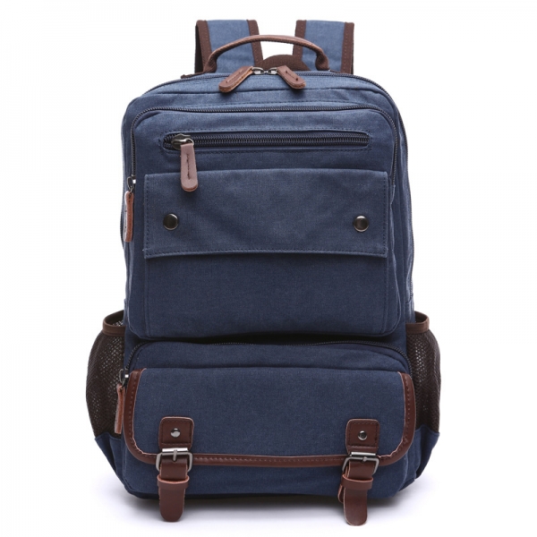 Men's Backpack Vintage Canvas Backpack School Bag Travel Bag Large Capacity Laptop Backpack - Image 6