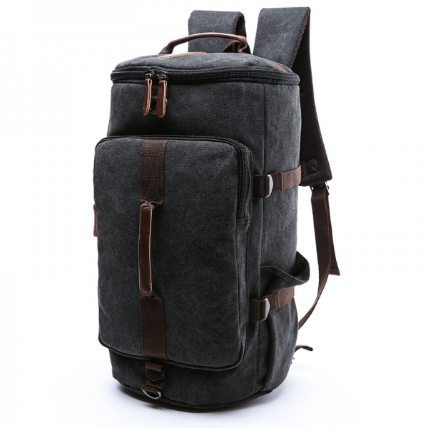 Men's Canvas Luggage Backpack Travel Bag Large Capacity Weekend Duffel Backpack - Image 5