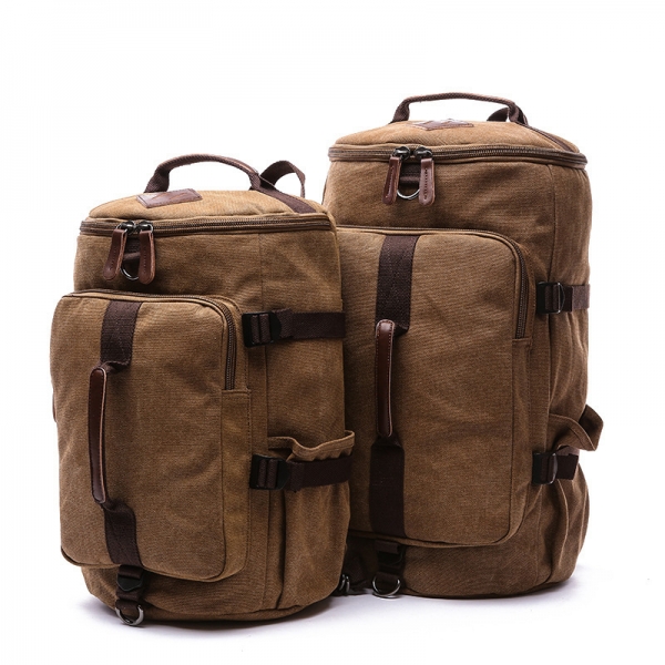 Men's Canvas Luggage Backpack Travel Bag Large Capacity Weekend Duffel Backpack