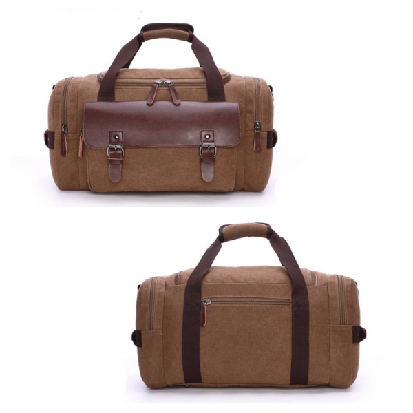 Men's Canvas Vintage Travel Bags Large Capacity Tote Shoulder Bag Daily Bolsa Multifunction Duffel Bag - Image 3